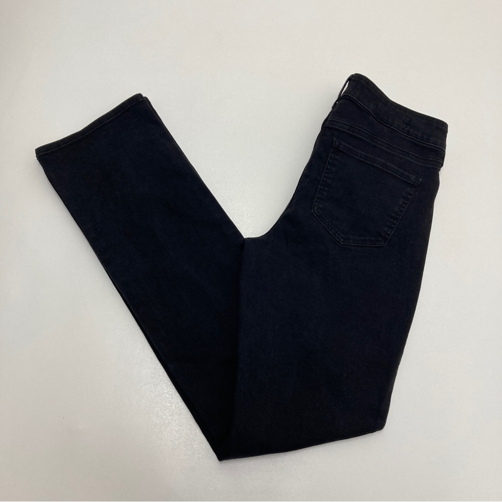 NYDJ Marilyn Straight Leg Black Jeans Lift Tuck Womens 6 Extra Long
